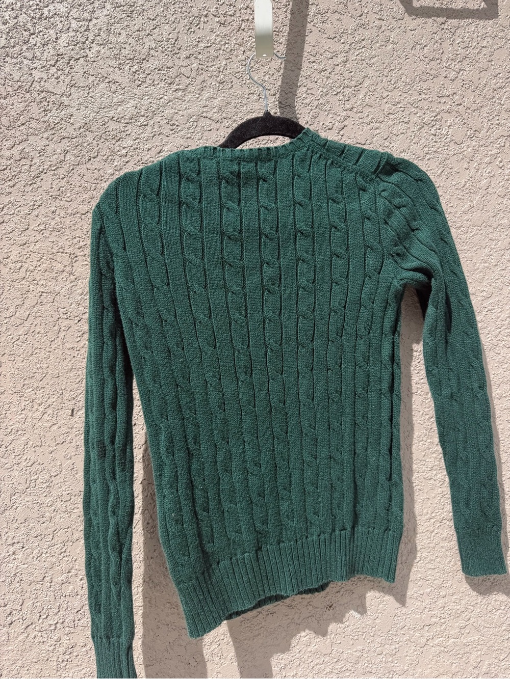 Ralph Lauren Dark Green Cable Crewneck Sweater - Picture 2 of 3